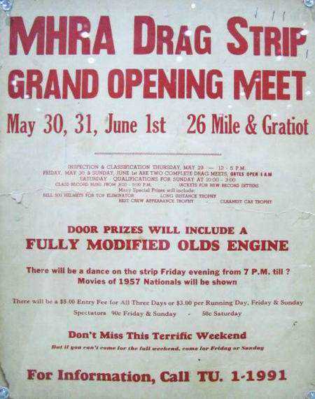 Motor City Dragway - OLD POSTER